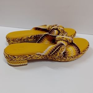 Antolina Bella Braided Slide Yellow/Ivory/Brown Sandals Size 40/~US 9